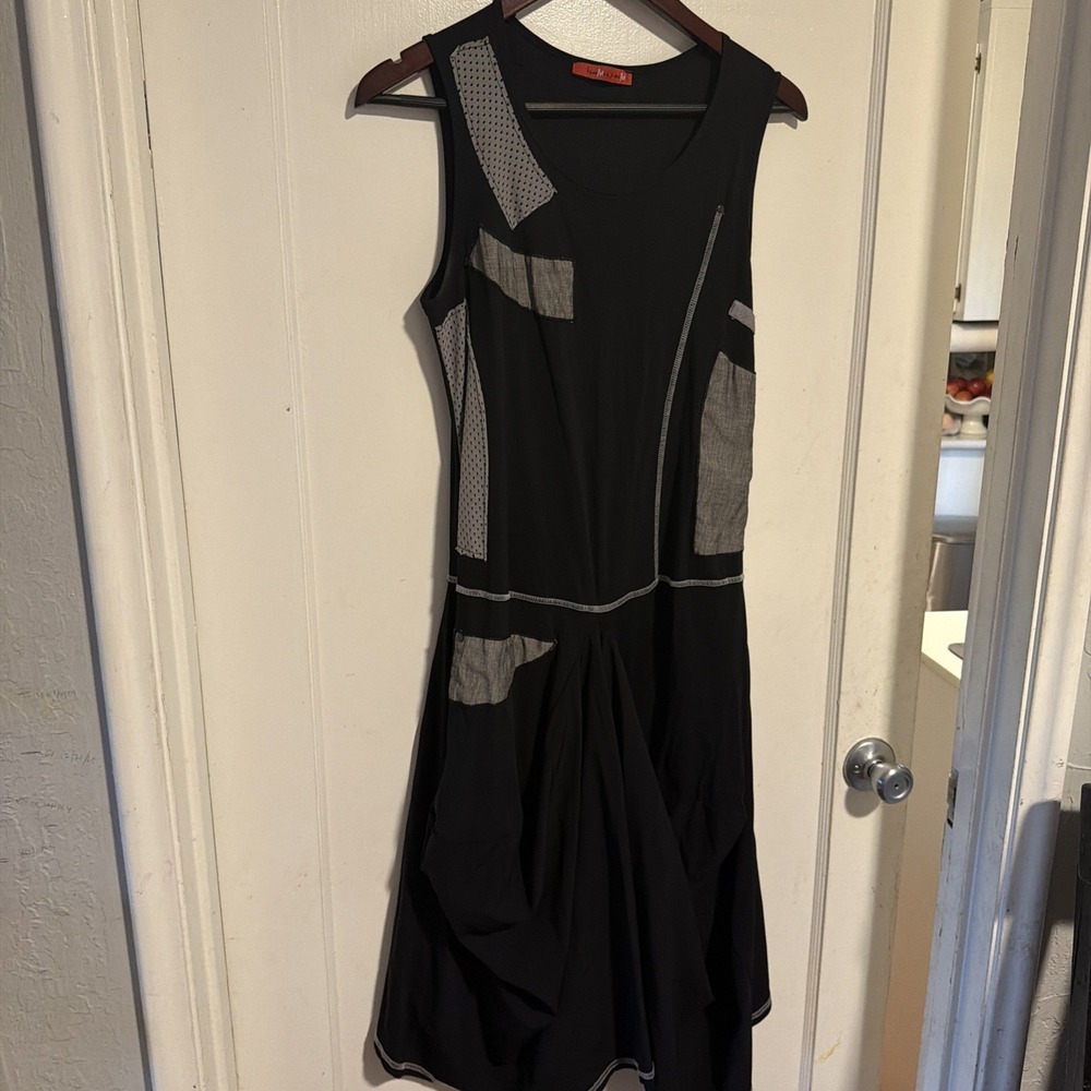 Femmes je vous Aqua black Patch Work dress sz Medium